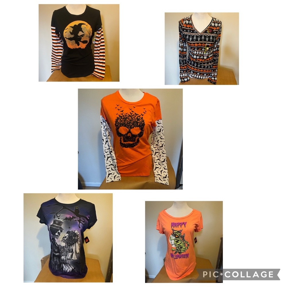 Bundle of 5 NWT Halloween T-Shirts Juniors Size Large